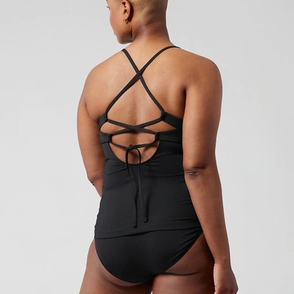 NWT Athleta Black A-C Triangle Tankini Top Swim Quick Dry Surf - Picture 4 of 14